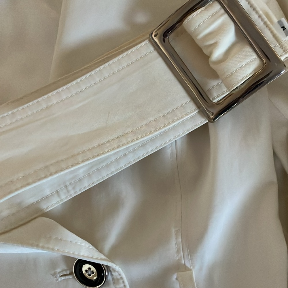 WHBM Off White Ivory Trench Coat - Picture 9 of 10